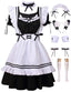 Colorful House Women's Lolita Anime Cosplay French Apron Maid Sweetheart Fancy Dress Costume (2XL, Black-9Pcs)
