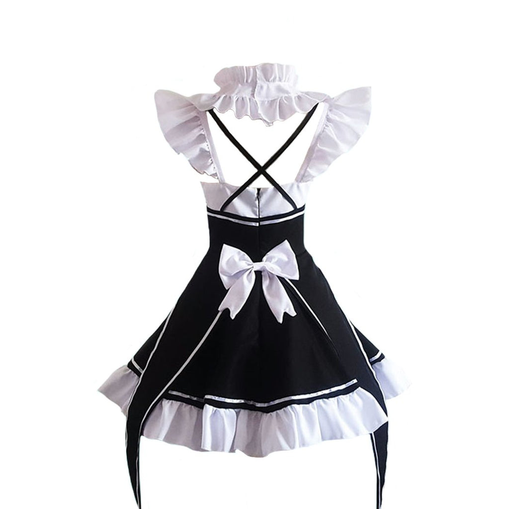 Ainiel Maid Valentines Day Outfit Women Anime Maid Costume Cosplay Lolita Fancy Dress Dress With Socks Headwear Sets