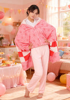 DAZCOS Anime Wearable Blanket Hooded Cosplay Hoodie Cloak Shawl Wrap Soft Blanket for Indoor Outdoor Use Halloween Party (B)