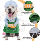 Dog Halloween Vampire Devil Cloak Cape, Red Black Classic Pet Costume for Small Medium Large Dogs, Holiday Cosplay Special Events (Chef-Green, B1)