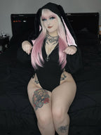 KORURACLUB Cosplay Sexy Bunny Outfit Cosplay lingerie for women Animal Costumes Bunny Bodysuit (Black,XS-M)