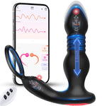 BEISAR Prostate Massager Anal Vibrator Thrusting Vibrating 7 Modes with Cock Ring Anal Plug Anal Sex Toys P Spot Massager Male Sex Toys for Men Enema Dildos Women Couples Remote Control Anal Beads