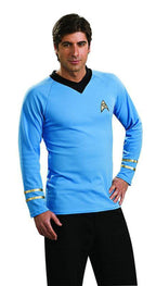Rubies Men's Classic Star Trek Deluxe Spock Shirt Adult Sized Costumes, Blue, Small US for Themed Parties and Halloween