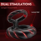 Vibrating Cock Ring Sex Toys for Men - Penis Ring Vibrator with 10 Vibrations, Adult Male Sex Toy for Longer Harder Stronger, Double Penis Vibrators Dildo, Couples Mens Male Adult Sex Toys S&M Whips