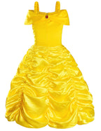 Princess Costume for Girls Birthday Party Fancy Dress Up with Accessories(Crown+Wand+Earrings+Gloves)