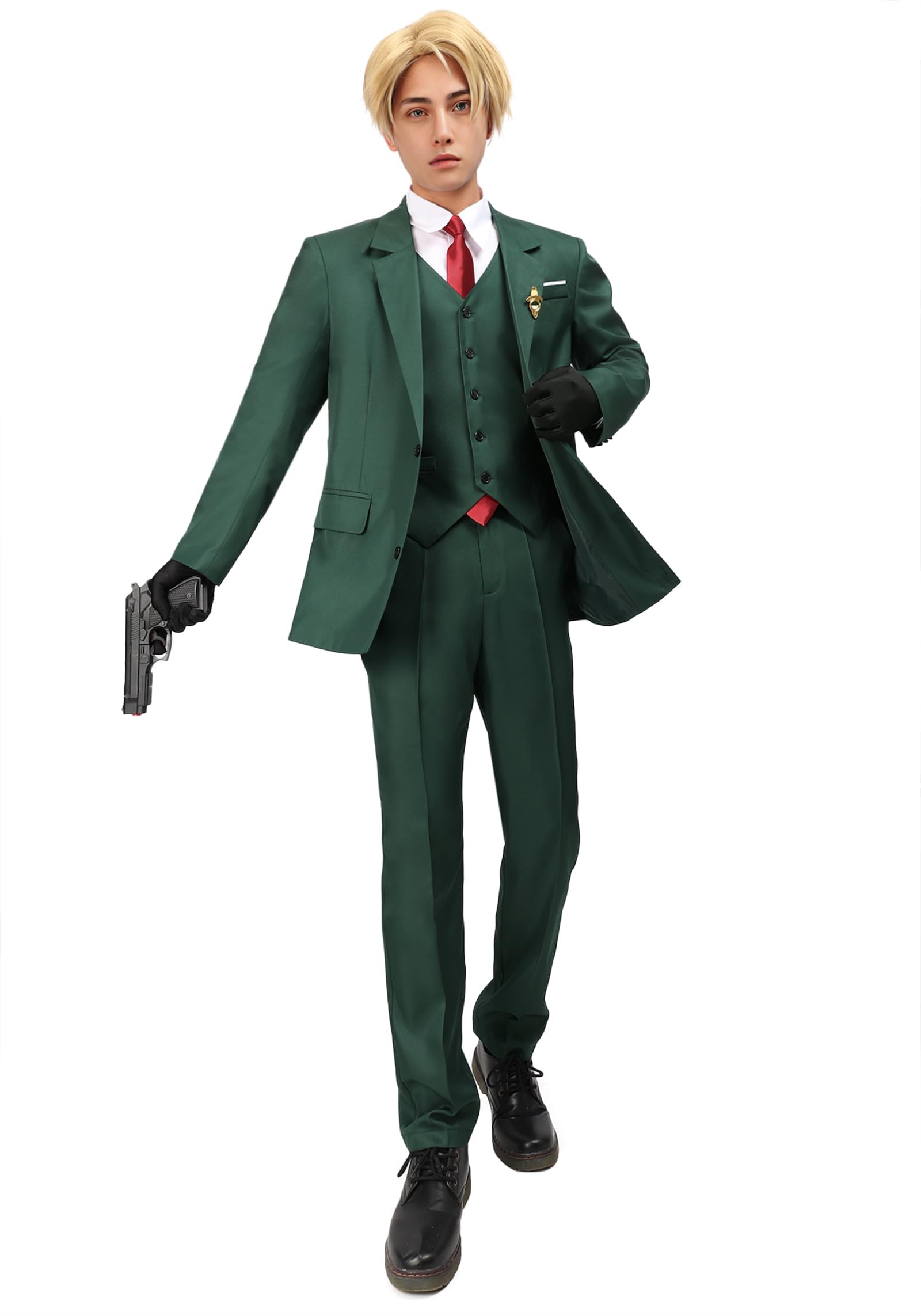 C-ZOFEK US Size Men's Cosplay Costumes Shirt Jacket Pant Uniform Suit Halloween Party Outfits,Small Green