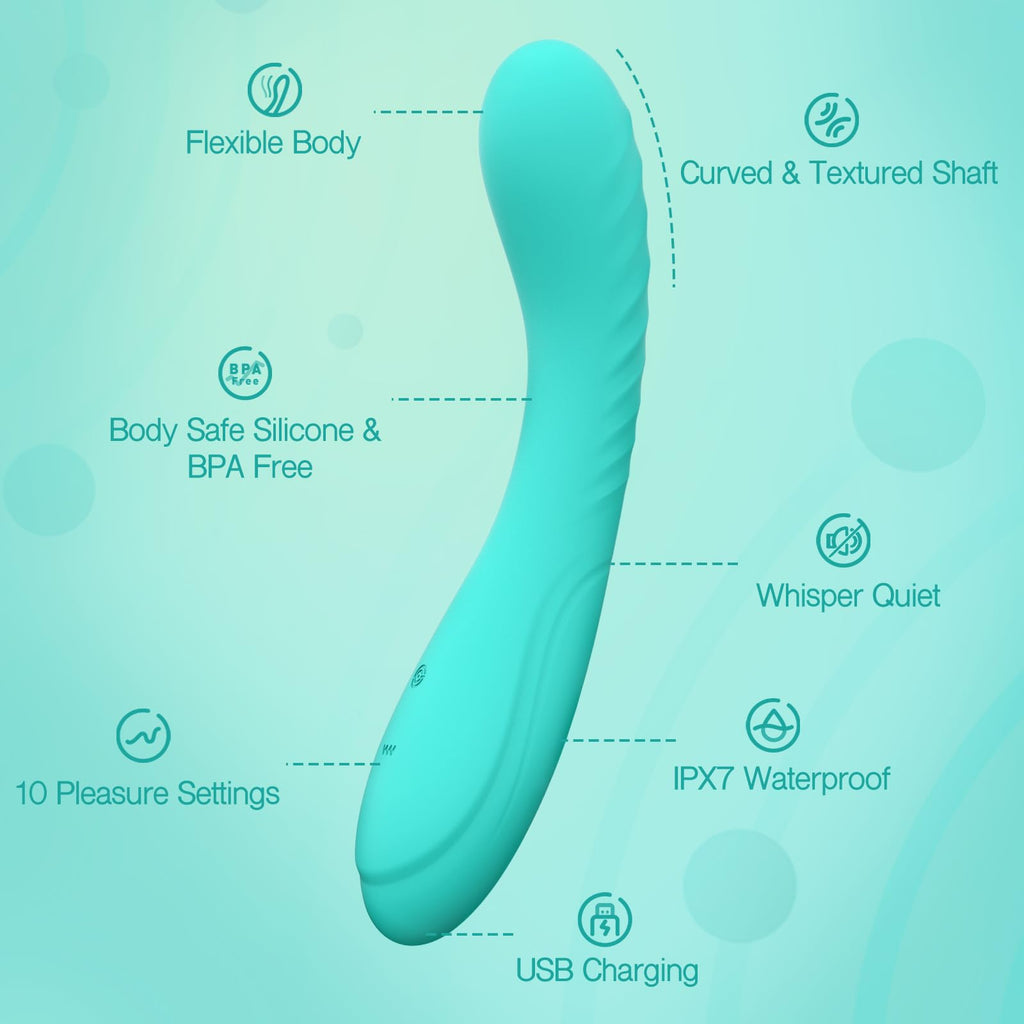 Tracy's Dog Powerful G Spot Vibrator for Deep Penetration, Adult Sex Toys for Women and Couples, Full Silicone Soft Vibrating Dildo Massager for Clitoral and Anal Stimulation
