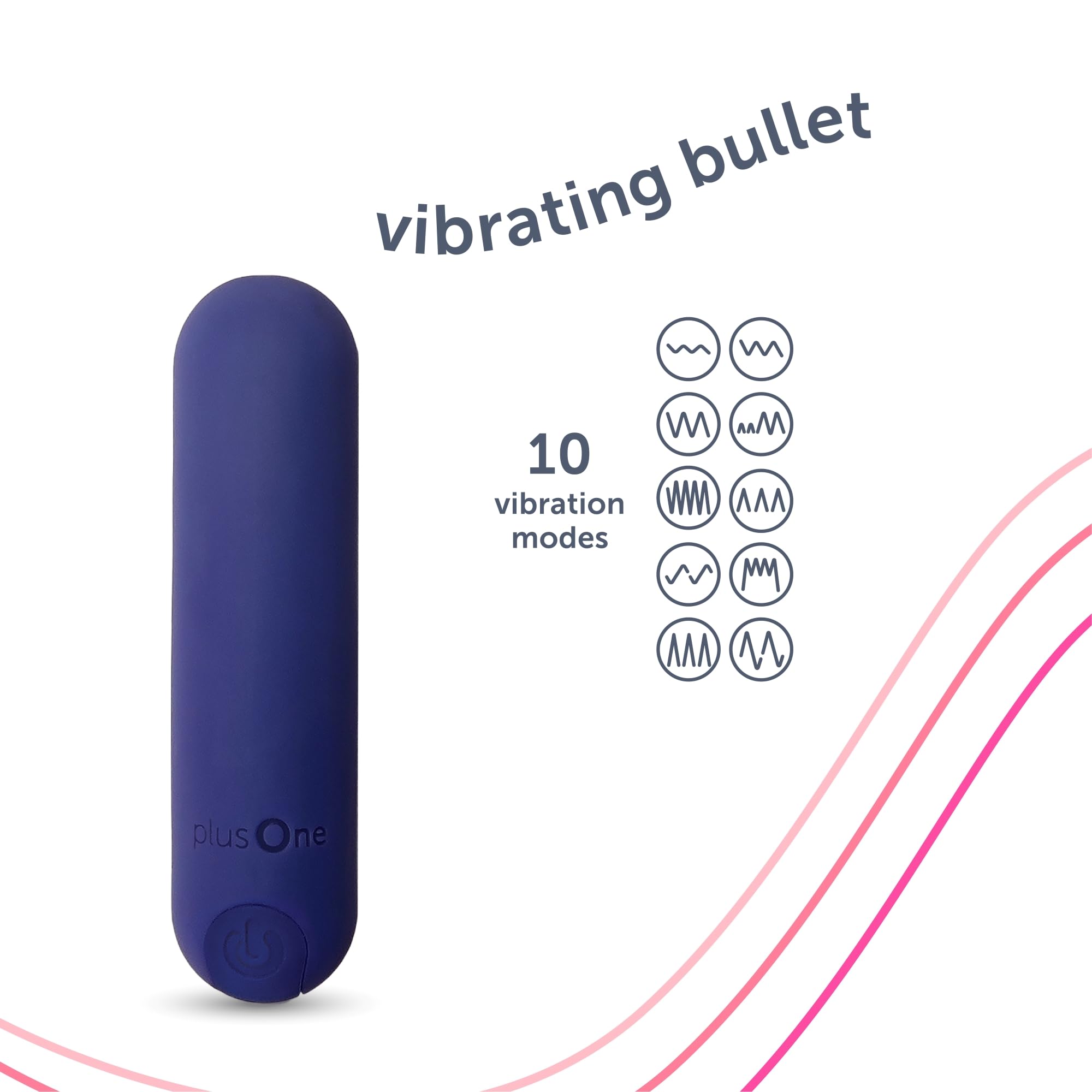 plusOne Bullet Vibrator for Women, Mini Vibrator Made of Body-Safe Silicone, Fully Waterproof, USB Rechargeable, Sex Toy Personal Massager with 10 Vibration Settings, Purple