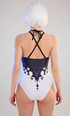 haikyuu Women Anime One Piece Swimsuit Kawaii Style Bathing Suit Rave Cosplay Swimwear (US, Alpha, Medium, Regular, Regular, Black)