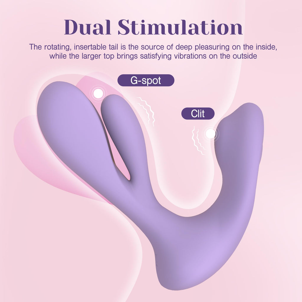 Tracy's Dog Adult Sex Toys - Clitoral Grinding G Spot Rotating Vibrator for Dual Stimulation, Remote Control Wearable Vibrators with 3 Rotating and 10 Vibration Modes for Women Couple Play