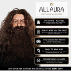 ALLAURA Compatible with Sonny Bono Wig – 60s 70s Men’s Short Brown Wig + Mustache for Hippie, Singer, TV Star, Cop, Detective Costumes – Liberty Duo, Limu & Doug, Uncle Rico, Retro Halloween Outfit