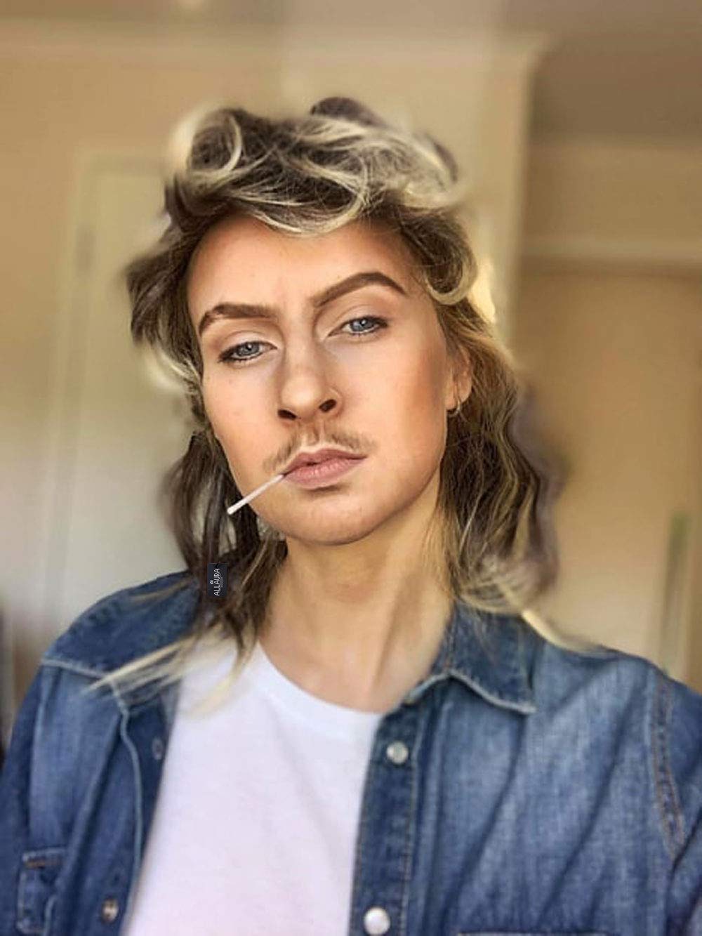 ALLAURA Compatible with Sonny Bono Wig – 60s 70s Men’s Short Brown Wig + Mustache for Hippie, Singer, TV Star, Cop, Detective Costumes – Liberty Duo, Limu & Doug, Uncle Rico, Retro Halloween Outfit