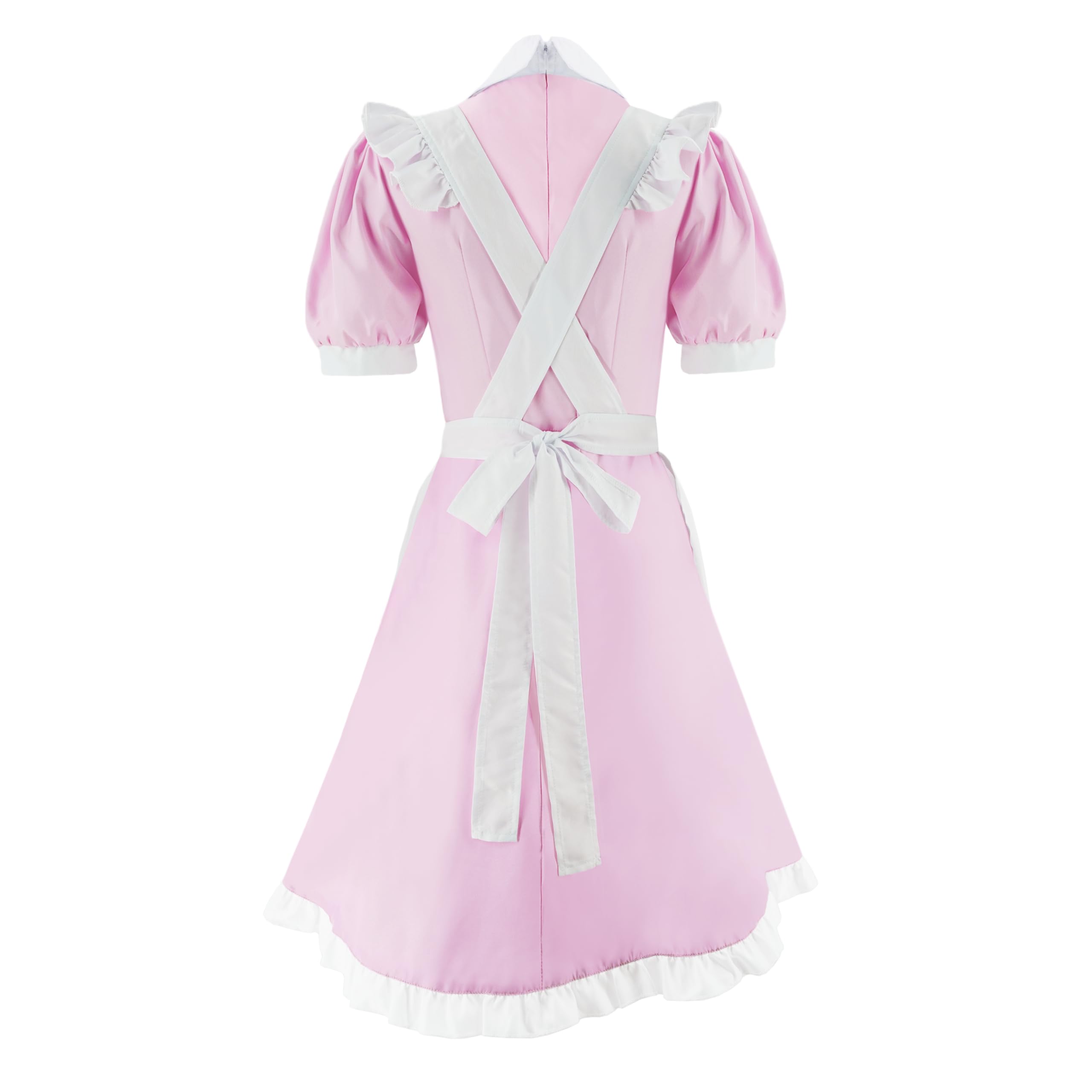 Tvnxdgl Alice Costume Women Wonderland Maid Outfit Anime Lolita Dress Halloween Cosplay Maid Apron Gloves Headband Socks Set L