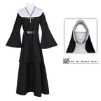 NSPSTT The Nun Costume for Women Nun Dress Halloween Cosplay for Men Nun Costume 5pcs Set