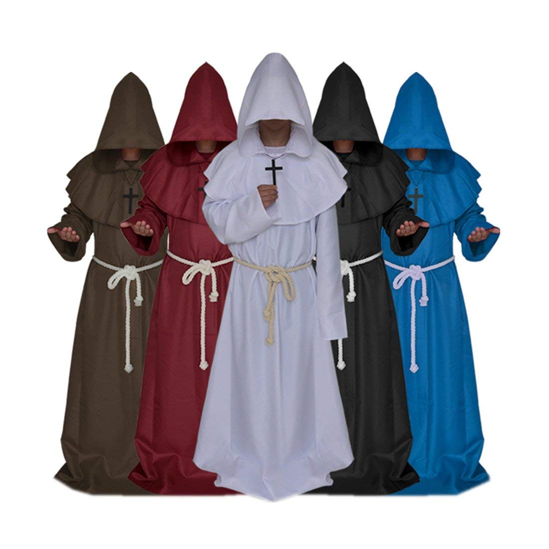 LHJ Costume for The Medieval Monks Priest Robe Hooded Cosplay Various Styles
