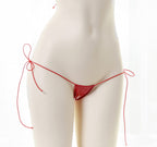 JasmyGirls Leather Micro Bikini Extreme Anime Lingerie Sexy Cosplay Outfit Japanese Bra Panty Set Two Piece Thong Swimsuit