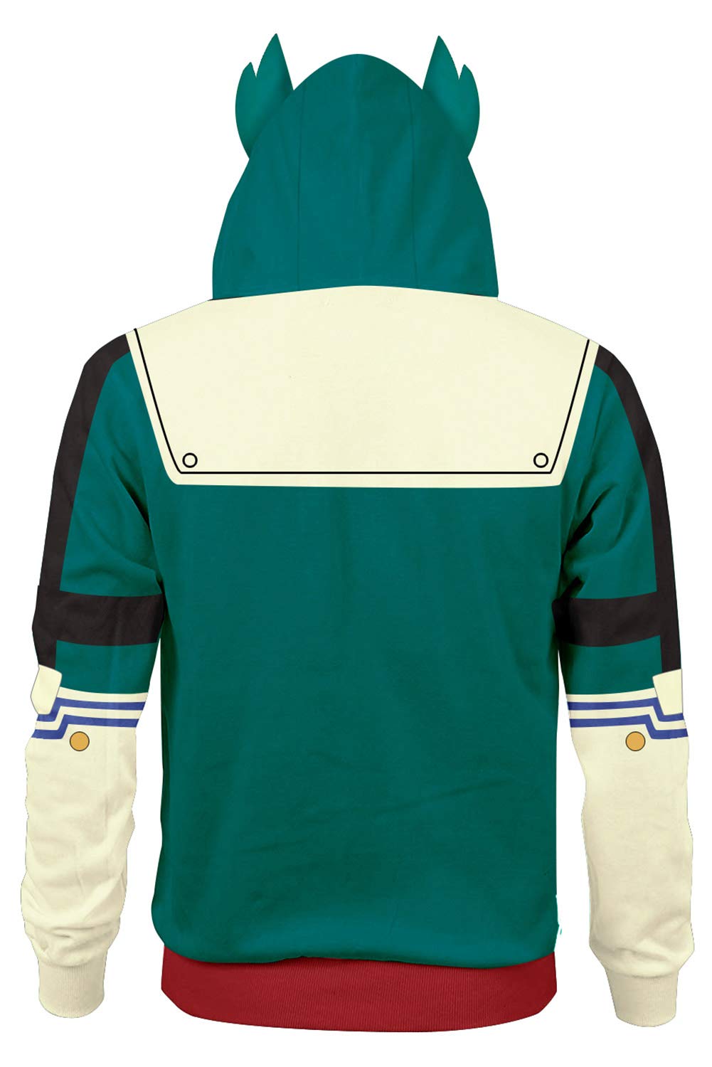 Werycos Adult Ears Jacket Hoodie Zipper Sweatshirt Battle Suit Outfit Halloween Cosplay Costume Unisex