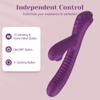 Tracy's Dog Come-Hither Rabbit Sucking Vibrator for Clitoral G Spot Stimulation, Adult Sex Toys for Women Couple, Vibrating Finger Massager with 3 Suction and 10 Vibration & Come-Hither Modes (Beta)