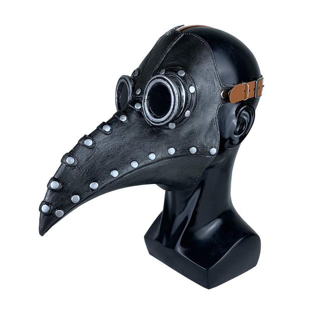 Stegosaurus Plague Doctor Bird Mask Long Nose Beak Cosplay Steampunk Halloween Costume Props Latex Material Hover Image