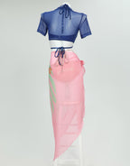 haikyuu Women Cosplay Swimsuit With Wrap Skirt Anime Two Piece Bathing Suit Halter Rave Swimwear