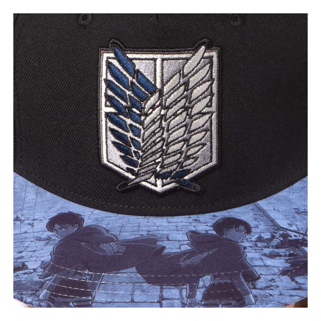 Attack on Titan Sublimated Brim Embroidered Regiment Shield Adjustable Snapback Hat Cap Adult OSFM Multicolored