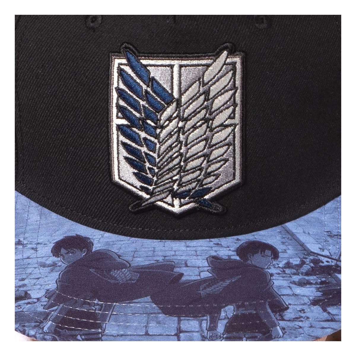Attack on Titan Sublimated Brim Embroidered Regiment Shield Adjustable Snapback Hat Cap Adult OSFM Multicolored