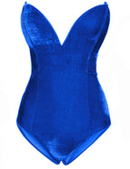 AiMiNa Anime Womens Bunny Girl Costume One Piece Bodysuit Halloween Cosplay Catsuit Bunny Headband Stockings Set(Blue XS)