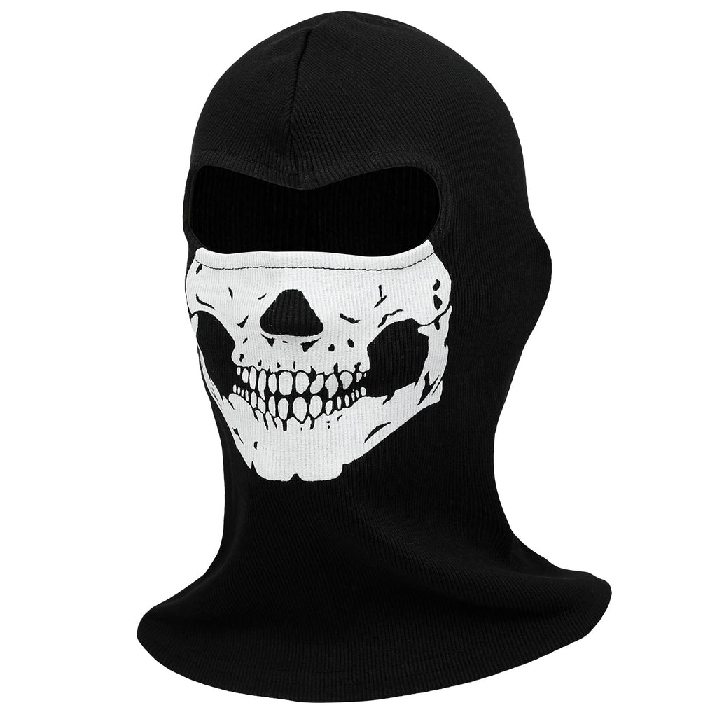 2025New Creepy Skull Balaclava Mask Ghost Skeleton Face Halloween Costume Cosplay Tactical Anti-UV Motorcycle Cycling Black