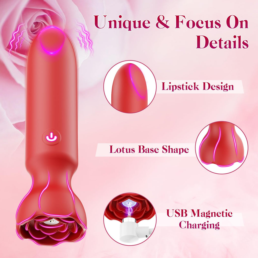 Mini Bullet Vibrator Adult Toys - Vibrators App Controlled Female Sex Toys with 9 Vibration Modes, Lipstick G Spot Dildo Clitoral Vibrator, Long Distance Discreet Vibrator for Women & Couples (Pink)