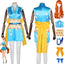 bbganlian Anime Character Wano Country Nami Cosplay Costume Outfit Role Play Uniform Wig Full Set Halloween Dress Up Suit (S)