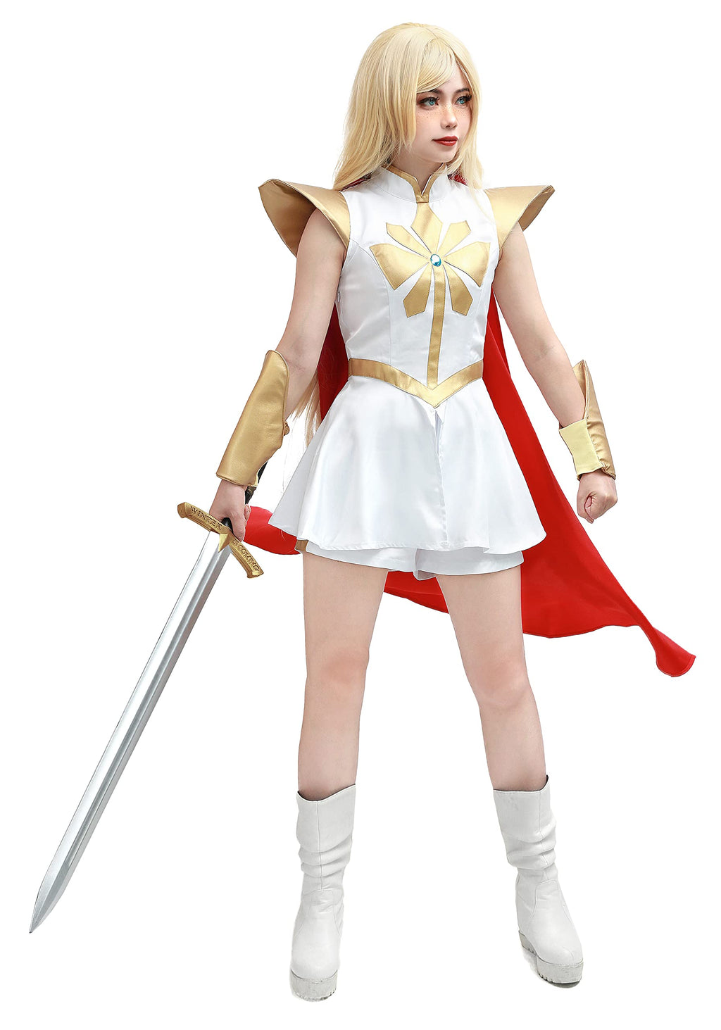 DAZCOS Womens Uniform Dress Cosplay Costume With Cloak (X-Large)