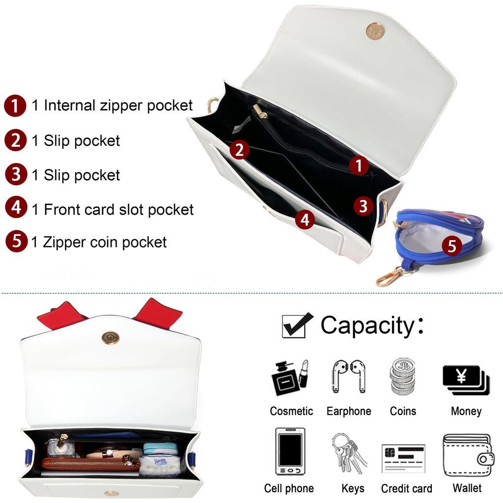 Sunwel Fashion Kawaii Anime Cosplay Purse with Coin Purse Shoulder Crossbody Bag