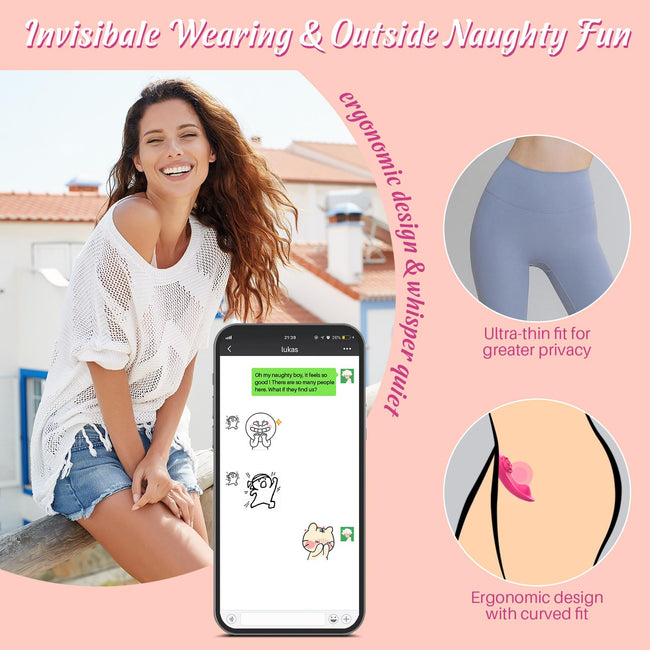 Adult Sex Toys for Women & Couples, Wearable Panty Vibrator Rose Sex Toy, 3-in-1 APP Remote Control Mini Butterfly Vibrator Clitoris G spot Vagina Stimulator with 10x2 Vibration Modes, Clit Novelties Main Image