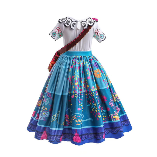 DYJJKM Mirabel Costume for Girls Magic Family Dress Cosplay Princess Halloween Party Outfit (Blue, 5-6 Year) Main Image
