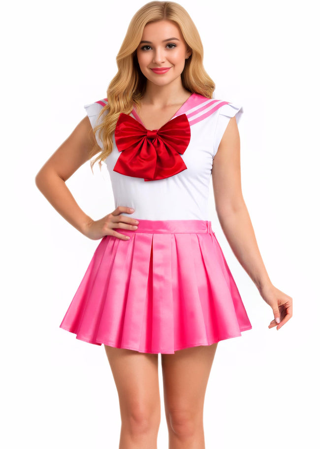 Sinkawa Jackets Sailor Anime Outfit School Uniform Onesie Romper With Pleated Skirt Cosplay Costume For Women Girls-M Hover Image