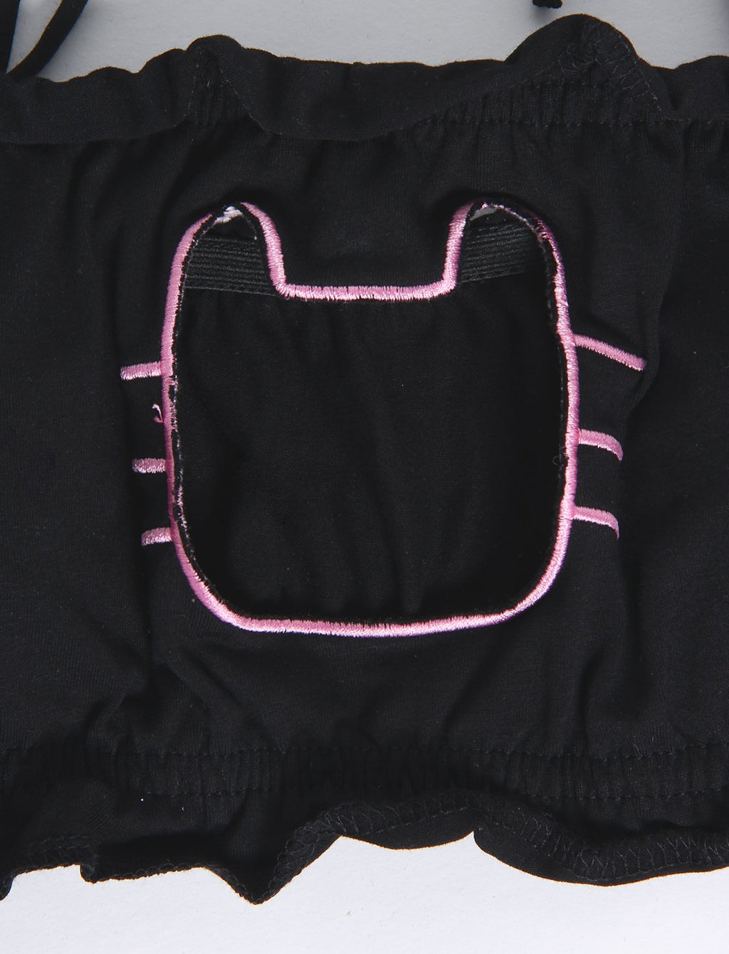 JustinCostume Women's Cosplay Lingerie Set Kitten Keyhole Cute Sexy Outfit Medium Black