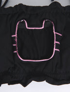JustinCostume Women's Cosplay Lingerie Set Kitten Keyhole Cute Sexy Outfit Medium Black