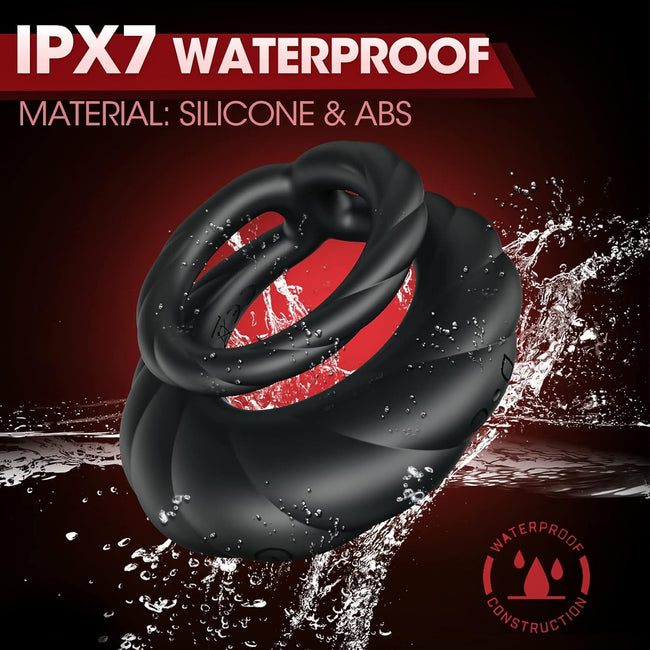 Vibrating Cock Ring Sex Toys for Men - Penis Ring Vibrator with 10 Vibrations, Adult Male Sex Toy for Longer Harder Stronger, Double Penis Vibrators Dildo, Couples Mens Male Adult Sex Toys S&M Whips Main Image