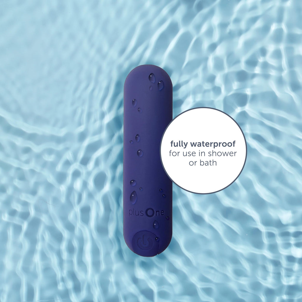 plusOne Bullet Vibrator for Women, Mini Vibrator Made of Body-Safe Silicone, Fully Waterproof, USB Rechargeable, Sex Toy Personal Massager with 10 Vibration Settings, Purple