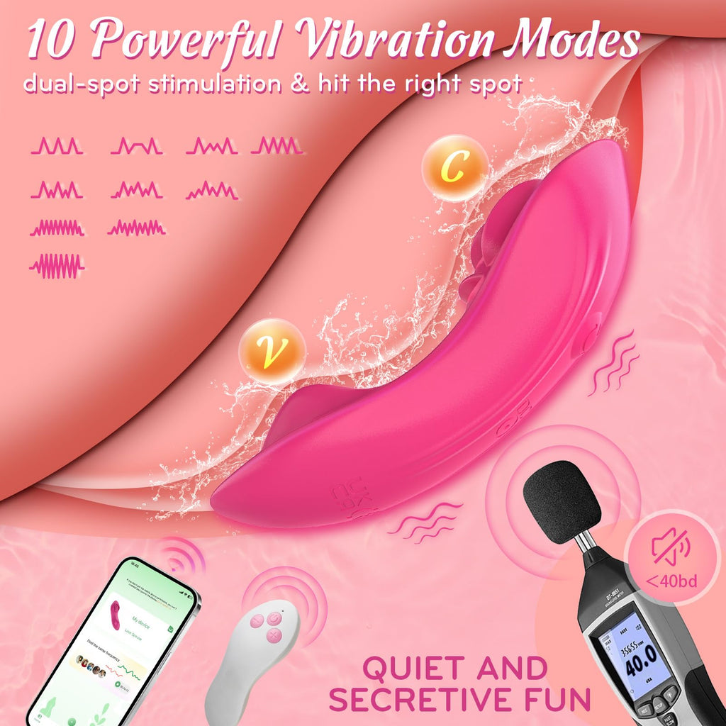 Adult Sex Toys for Women & Couples, Wearable Panty Vibrator Rose Sex Toy, 3-in-1 APP Remote Control Mini Butterfly Vibrator Clitoris G spot Vagina Stimulator with 10x2 Vibration Modes, Clit Novelties