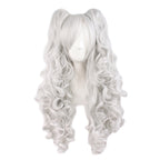 TSNOMORE White Pigtail Wig for Women Synthetic Long Curly Cosplay Wig Halloween Costume Party Cosplay Wig (Color-10)
