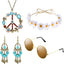 Hicarer Hippie Costume Accessories Include Sunglasses, Peace Sign Necklace, Boho Headband and Earring for 60s 70s Party