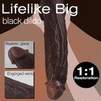 11 Inch Realistic Big Black Dildo Sex Toy, Skin-Like Huge Thick Dildo with Strong Suction Cup for Hands-Free, Lifelike Silicone Sex Toys for Vagina Anal Stimulation