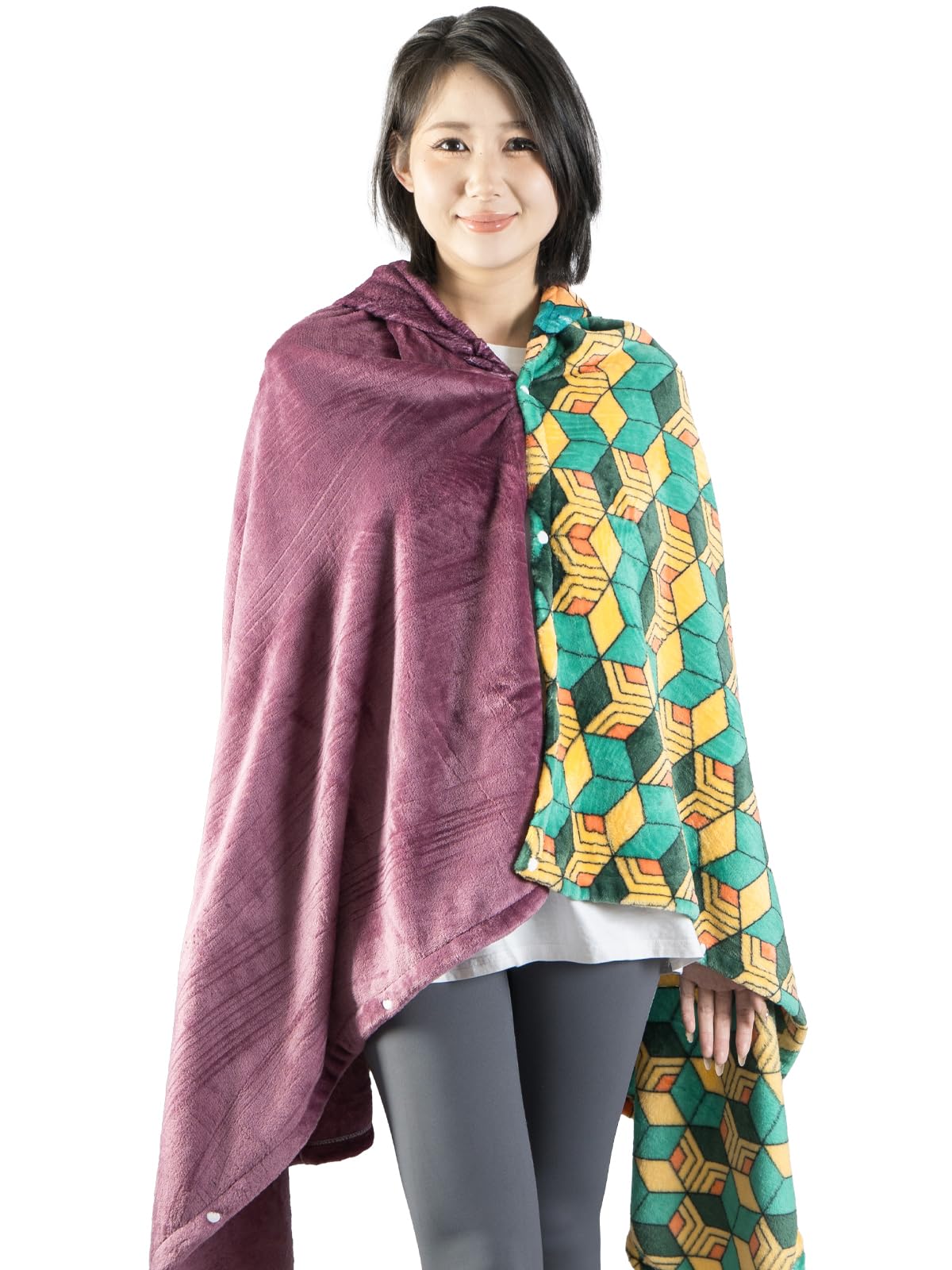 Hooded Wearable Blanket Hoodie Cosplay Cloak Shawl Wrap Nap Quilt 160x100 cm (63x40 in) (Red)