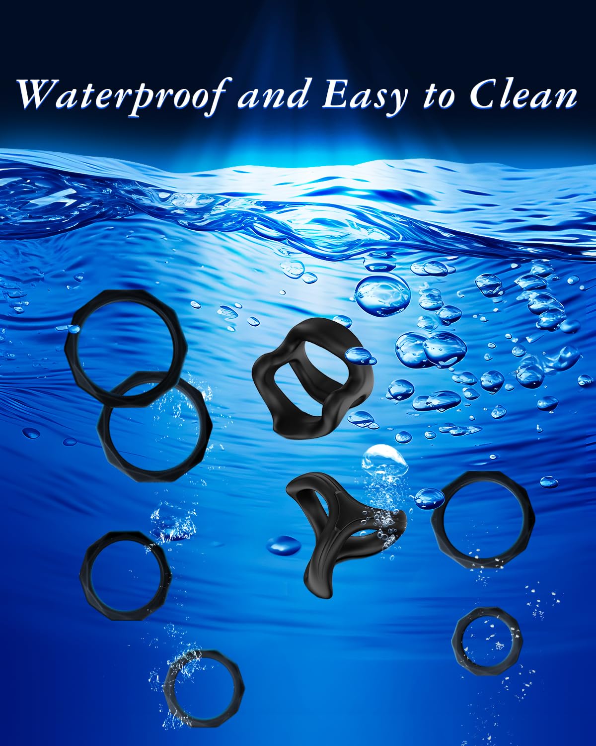 Sex Toys Penis Ring Silicone Cock Rings for Men Erection Sex, 8 Sizes Cockring Erectile Dysfunction Rings Cock Sexual Stimulation Device Couples Sex Toys Stretchy Cock and Ball Ring Anillos para Pene