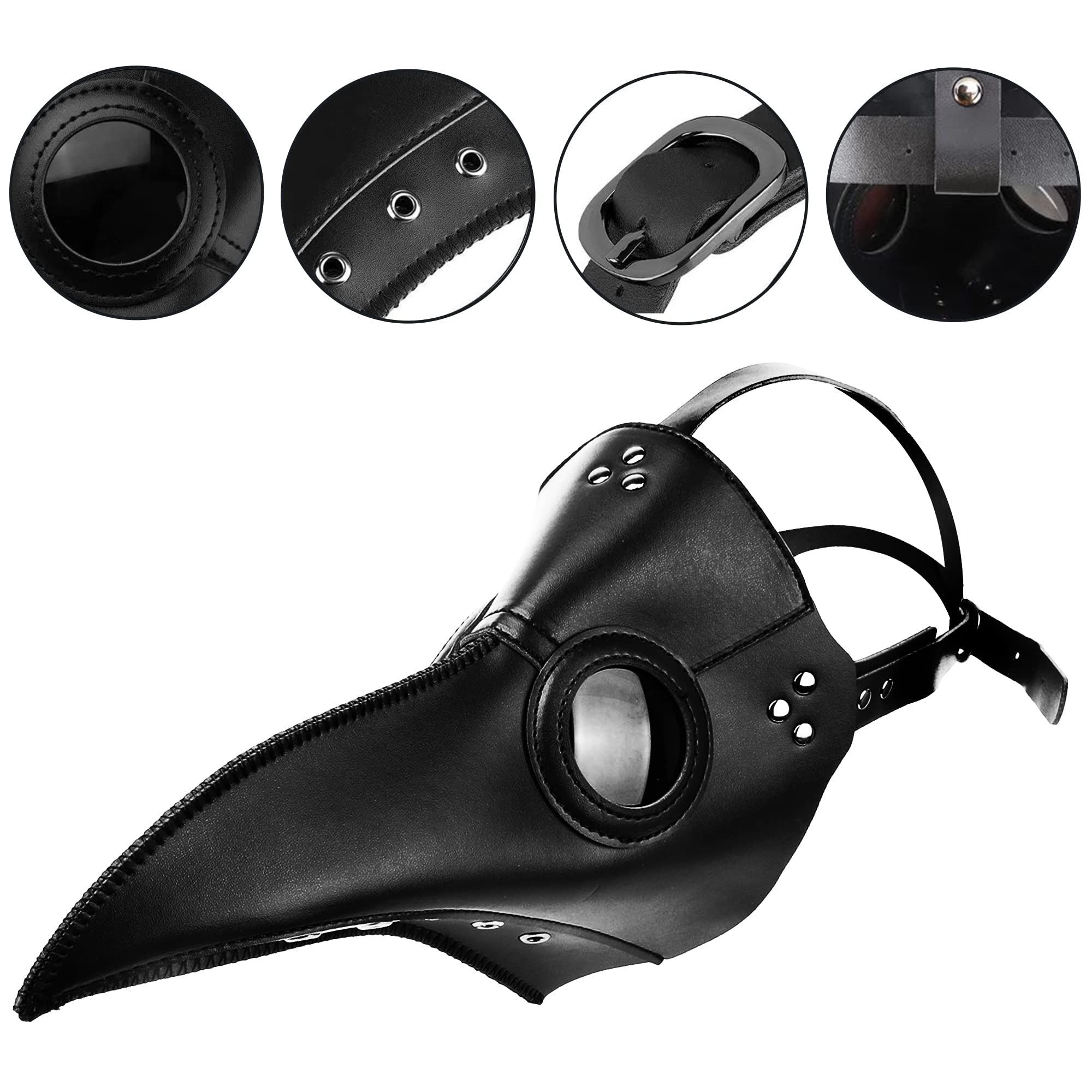 HAOSUN Plague Doctor Mask and Cloak Halloween Costumes for Men 3 in 1 Scary Masks for Adult