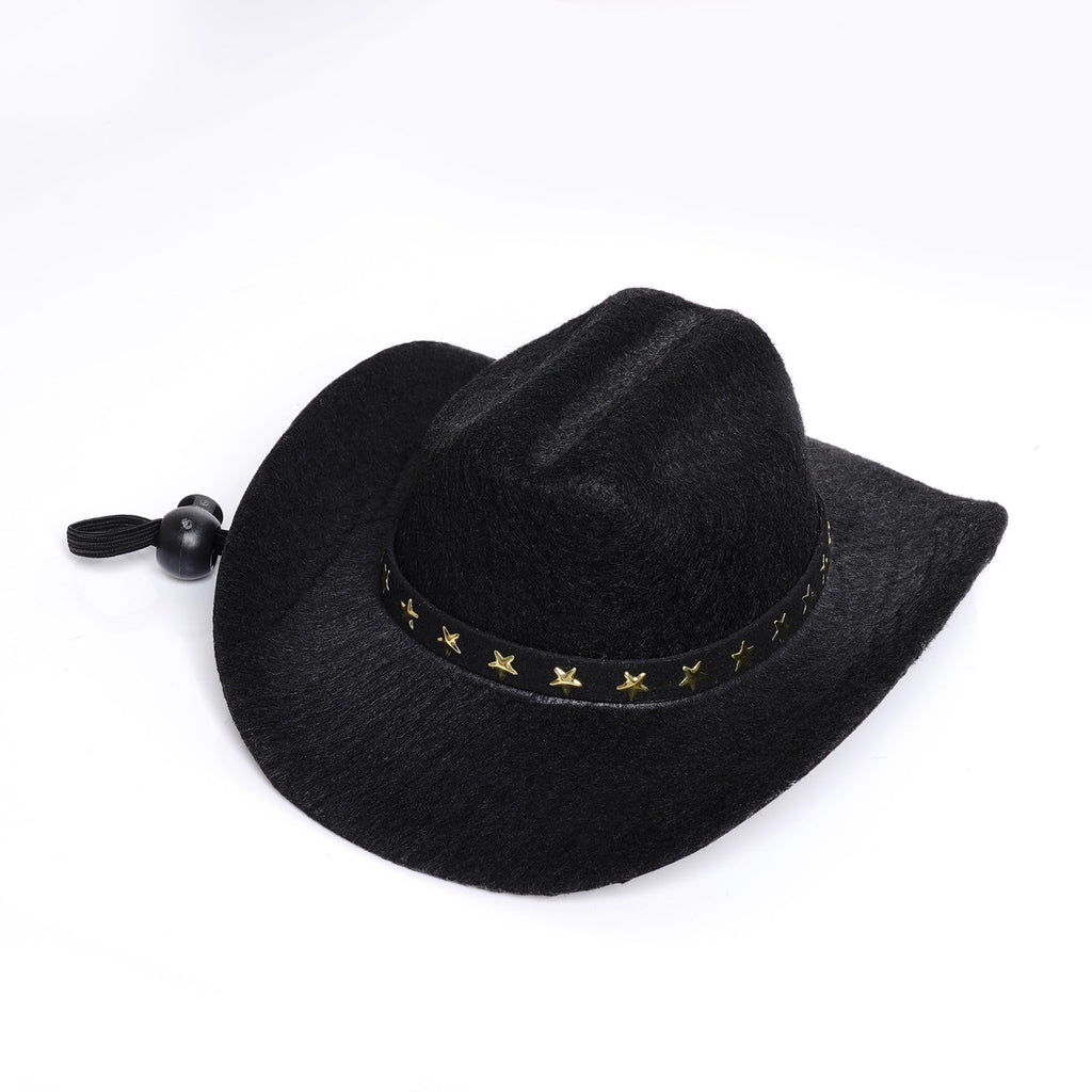 choyaxo Halloween Costumes for Dogs Cat Pet Cowboy Costume Cowboy Hat with Bandana Set for Halloween, Christmas, Holiday, Party, Cosplay (Black, Medium)
