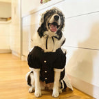 FLAdorepet Large Dog Dress Maid Costume with Headband,Halloween Lolita Costume Outfits for Extra Large Breed Dogs Girl,Puppy Christmas Holiday Wedding Princess Dress (Black, Large(Fit 40-50LBS))