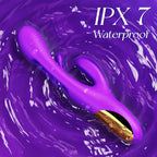 Vibrator Dildo Rabbit Sex Toys -LOVENOTE G Spot Vibrator Massager for Women Clitoral Nipple Stimulation, 3 in 1 Sex Toys with 14 Vibration & 7 Tongue Licking Flapping, Adult Product Aurieel (Purple)