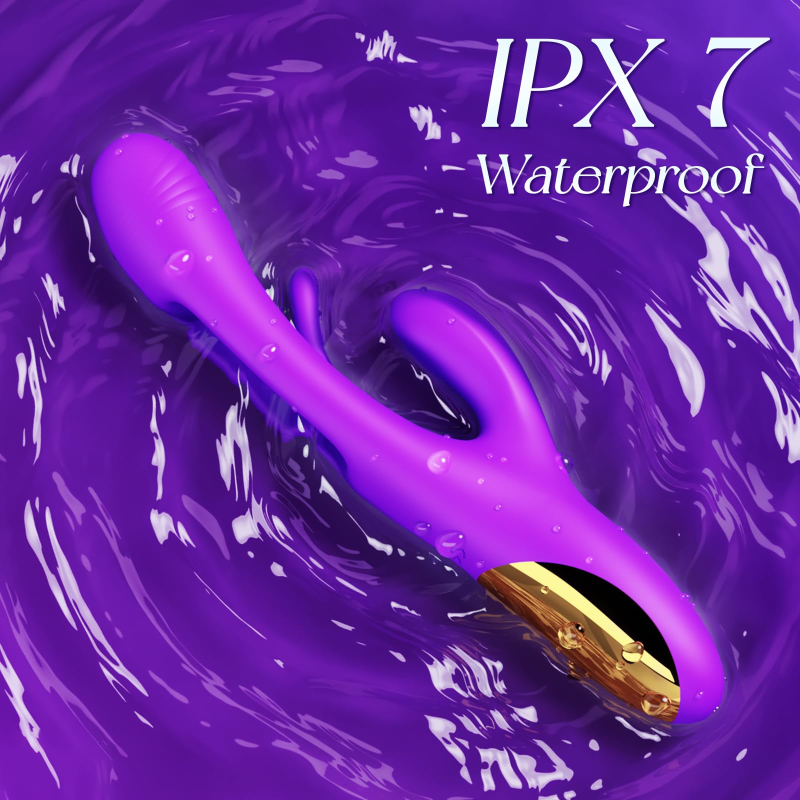 Vibrator Dildo Rabbit Sex Toys -LOVENOTE G Spot Vibrator Massager for Women Clitoral Nipple Stimulation, 3 in 1 Sex Toys with 14 Vibration & 7 Tongue Licking Flapping, Adult Product Aurieel (Purple)